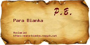 Para Bianka névjegykártya