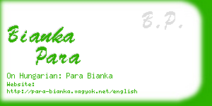 bianka para business card